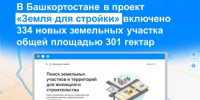 В Башкортостане в проект «Земля для стройки» включено 334 земельных участка и территорий общей площадью 301 гектар - Уфимский район