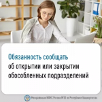 Обязанность сообщать об открытии или закрытии обособленных подразделений