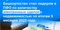 Башкортостан стал лидером в ПФО по количеству электронных сделок с недвижимостью по итогам 9 месяцев 2025 года - Министерство строительства и архитектуры