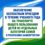Важная информация для семей Республики Башкортостан: бесплатный проезд для детей из отдельных категорий семей в новом учебном году