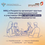 МФЦ и Росреестр организуют круглые столы для предпринимателей и участников СВО в четырех районах Башкортостана